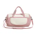 Pink and white gym duffel bag large capacity travel shoulder bag lightweight fitness bag. - No Tag / Pink