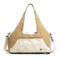 Grosse Yoga Fitness Tasche in Khaki und Weiss, Reisetasche mit Faechern und Kordelzug Variante. - Ohne Etikett / Khaki
