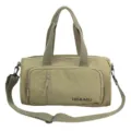 Waterproof travel duffel bag for women, lightweight solid color sports gym bag with strap - Olive