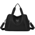 Black Travel Duffel Bag Large Capacity Gym Sports Bag Lightweight Overnight Weekender Bag - Black