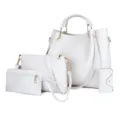 Ensemble de 4 sacs à main pour femmes blancs, grand sac seau, sac bandoulière et porte-cartes. - Set de 4 pièces / Blanc
