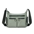 Multitaschen Pendler Umhängetasche lässige Utility Stil Schultertasche mit Reißverschlüssen - Grün