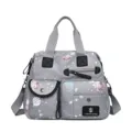 Sac bandoulière étanche en tissu oxford gris pour femme avec motif espace et étoiles. - Gris