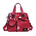 Sac a main imperméable en tissu oxford rouge élégant, grand sac porté épaule et bandoulière. - Rouge