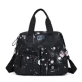 Sac à Langer Multifonctionnel Imprimé Galaxie Noire Grande Capacité Poussette Maman Sac - Noir