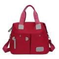 Femme grande capacite nylon tote sac decontracte epaule bandouliere sacoche rouge - Rouge
