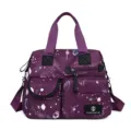 Sac a main decontracte pour femme en tissu Oxford impermeable grande capacite galaxie - Violet