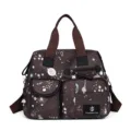 Femme Tissu Oxford Imperméable Sac Bandoulière Épaule Grande Capacité Sac Cabas - Brun Foncé