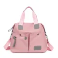 Vrouwen Grote Capaciteit Nylon Schouder Crossbody Tote Bag Roze Dagelijkse Handtas - Roze