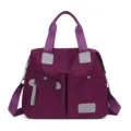 Paarse nylon oxford schoudertas shopper, grote capaciteit woon-werkhandtas voor dames. - Paars