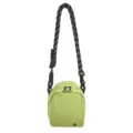 Lichtgroene mini crossbodytas met zwart geprinte band, schattige en handige casual tas. - Groen