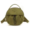 Sac bandoulière rond vert olive, sac casual en nylon avec poignée et cordon de serrage. - Vert Militaire
