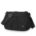 Sac bandouliere en nylon noir decontracte et leger multi-poches voyage epaule sac SKU - Noir