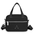 Sac à main noir en tissu oxford pour femme, sac porté épaule décontracté et polyvalent quotidien. - Noir