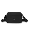 Sac bandoulière noir en nylon pour femme, sac de loisirs léger à plusieurs compartiments. - Noir