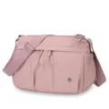 Sac à bandoulière en nylon rose pour femme, sac de voyage léger à multi-poches pour usage quotidien. - Rose