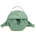 Sac bandoulière rond vert pour femme, élégant sac à main tendance avec design plissé. - Vert