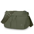 Sac bandoulière en nylon vert avec plusieurs poches et sangle réglable pour voyages. - Vert Militaire