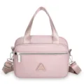 Sac bandouliere en nylon rose pour femme, sac a main decontracte avec accessoires metal. - Rose