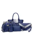2025 nouvel ensemble de sac à main pour femme mode cabas imprimé serpent sac bandoulière - Bleu