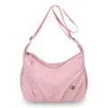 Sac bandoulière décontracté en nylon rose pour femme, sac quotidien étanche avec poches. - Rose