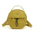 Sac à bandoulière rond vert olive pour femme, élégant sac à main décontracté avec poignée. - Jaune Terre