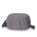 Sac bandoulière en nylon violet pour femme, élégant sac d'épaule casual avec fermeture. - Gris