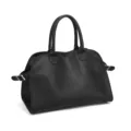 Clasico bolso de mano negro de cuero sintetico para mujer, elegante bolso para trabajo. - Negro Puro