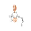 Detailed view of the dual-tone Aquarius zodiac charm with sparkling cubic zirconia stones. - Aquarius Style (CYT073-1)