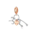 Exquisite rose gold-plated constellation charm detail, featuring a cute heart and sparkling stones. - Aries Style (CYT073-3)