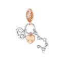 Pendentif charm zodiaque Cancer, accessoire bijoux DIY plaqué or rose avec cristaux. - Style Cancer (CYT073-6)