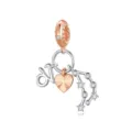 Magnifique pendentif charm constellation DIY en or rose et argent avec zircons étincelants. - Style Capricorne (CYT073-12)