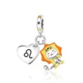 S925 Silver Leo Zodiac Constellation Charm DIY Pendant European Fashion Jewelry Gift - Leo Style (CCT812-5)
