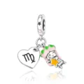 Virgo Zodiac Star Charm Silver DIY Bead Pendant for Bracelet Necklace Jewelry Accessory - Virgo Style (CCT812-6)