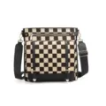 Borsa a tracolla a quadri vintage da donna borsa messenger minimalista nera e crema - Quadri Nero