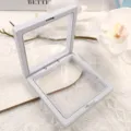 Caja de exhibición de joyería flotante blanca película transparente para uñas postizas 1pc - XS / Boda Blanco Nieve (Caja Flotante)