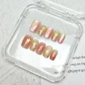 Uñas postizas cortas degradadas con estrellas y puntos, set de manicura ojo de gato brillante. - XS / Estrella Ojo de Gato Mejorada (Gel)