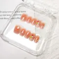 Uñas postizas artesanales efecto ojo de gato 3D estilo francés con perlas y cristales. - XS / Strass Francés (Sin Pegamento de Gel)