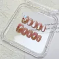 Κοντά τεχνητά νύχια 10τμχ 3D λουλούδια πεταλούδα cat-eye σετ για γυναίκες καθημερινά - XS / Πλαστικό Kutі Χωρίς Κόλλα Gel / Οπάλιο Λουλουδιού