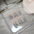 Uñas postizas hechas a mano con efecto ojo de gato y pedrería 3D, set de 10 piezas. - XS [Talla muy pequeña] / 10 Piezas / CSMZ846-B5 Secreto de Serpiente Azul (Kit de Herramientas Completo)