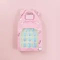 Uñas postizas adhesivas para niños caja rosa patrón de escamas de sirena 12 piezas manicura - Niños Caja Escama Pescado (ET007-B4) / 12 Pzs/Paquete (Auto-Adhesivo)