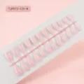 24 Pzs Uñas Postizas Rosas Cuadrado Europeo Uñas Falsas Color Sólido Uso Diario - Rosa (TJP973-Y29-W) / Paquete de 24 Piezas en Tira
