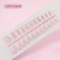 24 Piezas Uñas Postizas Color Sólido Press On Nails Puntas Cobertura Total Manicura - Rosa Joven (TJP973-Y384-W) / Paquete de 24 Piezas en Tira