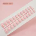 Uñas postizas cuadradas largas rosa sólido detalles de puntas de uñas falsas en molde plástico - Rosa Tierno (TJP2145-Y30-W) / Paquete de 24 Piezas en Tira