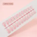 24pcs uñas postizas de color sólido press on nails molde vacío suministros de manicura - Rosa Claro (TJP973-Y15-W) / Paquete de 24 Piezas en Tira