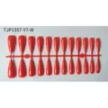24 pzas uñas postizas de color sólido rojo, variante de uñas postizas tipo gota de agua. - Rojo (TJP1357-Y7-W) / Paquete de 24 Piezas en Tira