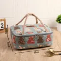 Canvas geïsoleerde lunchtas met schattig berenpatroon, thermische bento tas voor dagelijks gebruik. - Vintage Konijn