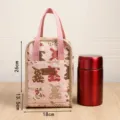 Geïsoleerde tas met konijnenprint, roze thermische lunchtas voor school, kantoor en picknick. - Roze Konijn