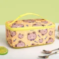 Gele schattige cartoon beer geïsoleerde lunchtas draagbare bento tas voor studenten. - Beer gentleman