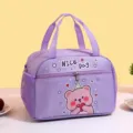 Paarse geïsoleerde lunchtas voor kinderen, waterdicht schattig berenontwerp draagbare tas. - Paarse hartbeer